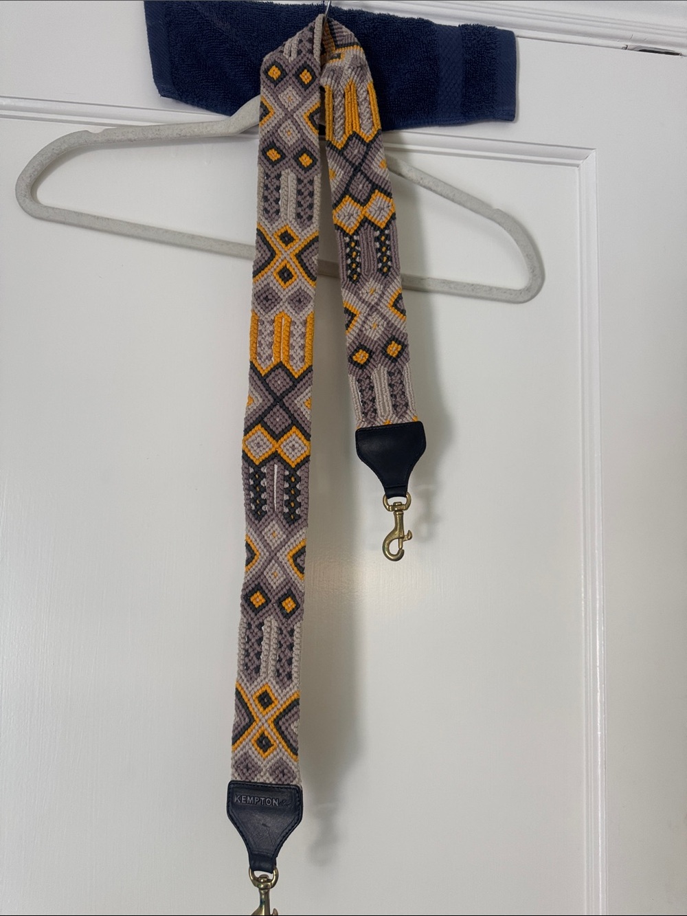Kempion Yellow & Gray Geometric Woven Strap